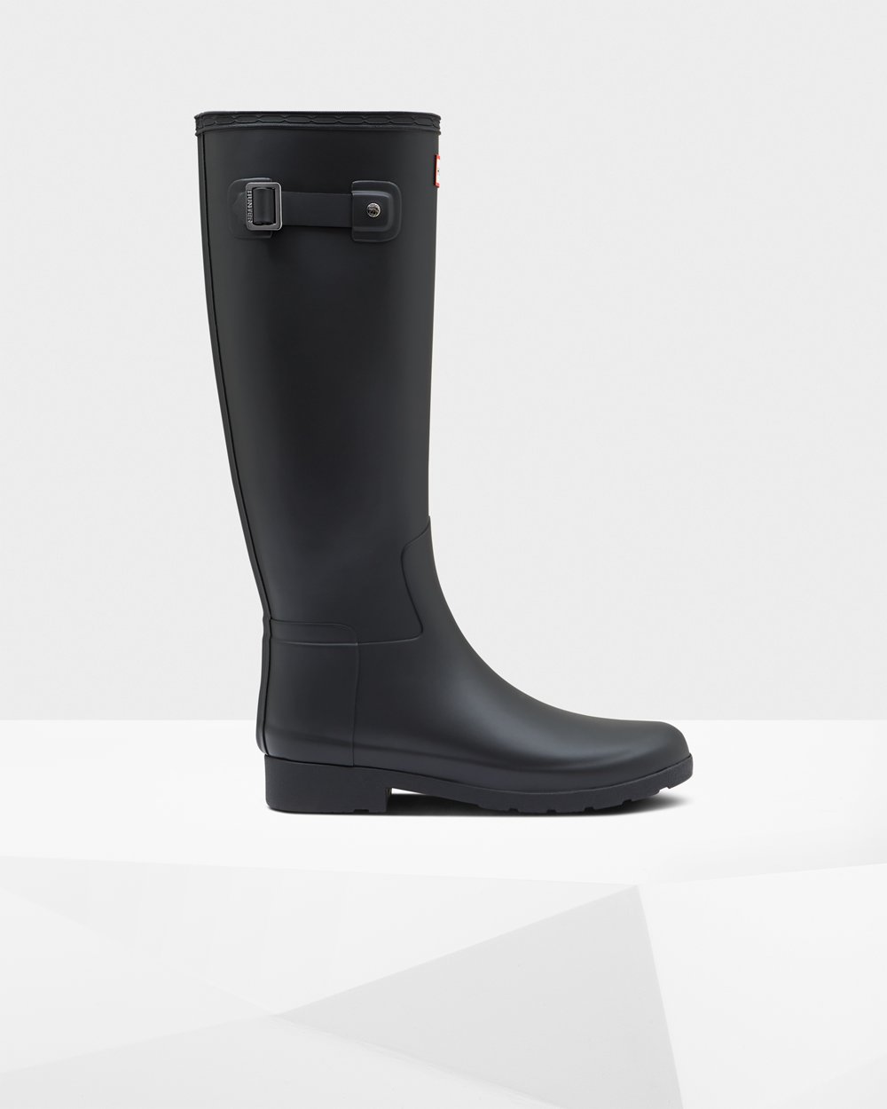 Women Hunter Refined Slim Fit | Tall Rain Boots Black | NZ-10672-RKWN